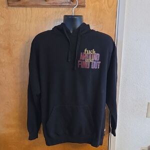 Assholes Live Forever Adult Black Hoodie Graphic F**k Around And Find Out XL